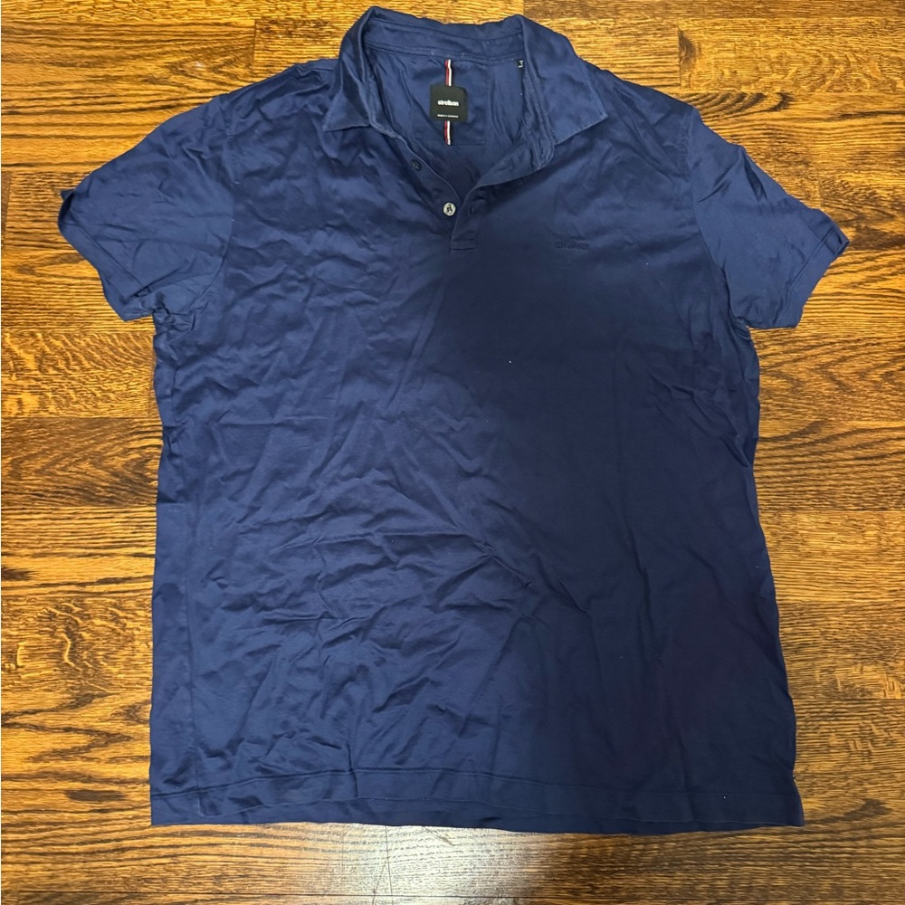 Strellson Men’s Polo Shirt – Navy Blue – XXL
